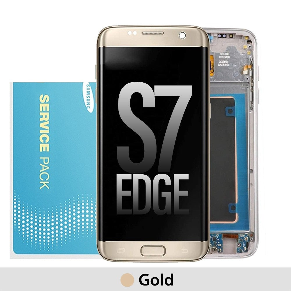 Samsung Galaxy S7 Edge G935F OLED Screen Replacement Digitizer GH97-18533C (Gold)-Gold Samsung Galaxy S7 Edge G935F OLED Screen Replacement Digitizer GH97-18533C (Gold)-Gold